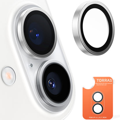 Folija za zaštitu zadnje kamere Torras Lensguard za Apple iPhone 16 Plus / 16, Kaljeno staklo, Metalik siva