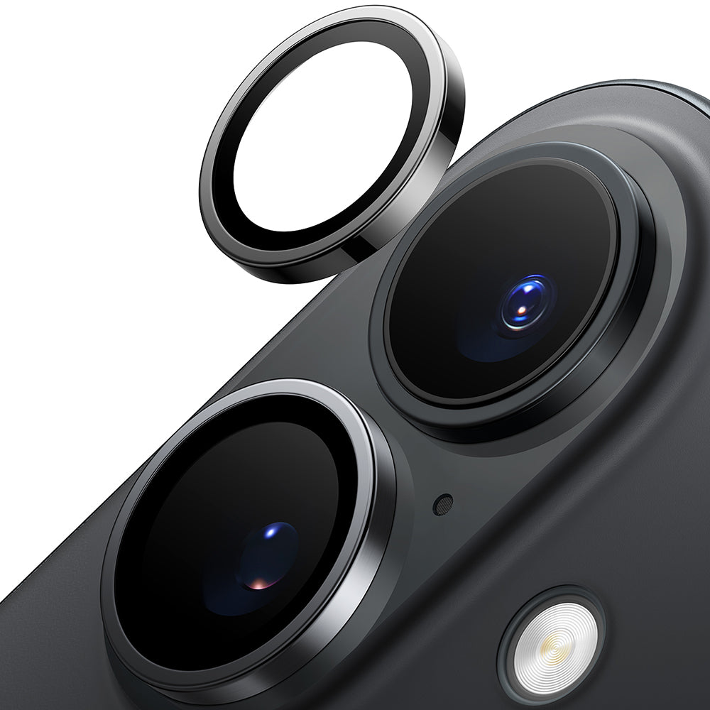 Folija za zaštitu zadnje kamere Torras Lensguard za Apple iPhone 16 Plus / 16, Kaljeno staklo, Crna