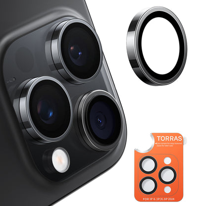 Zaštitna folija za zadnju kameru Torras Lensguard za Apple iPhone 16 Pro Max / 16 Pro, Kaljeno staklo, Crna