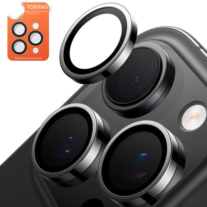 Zaštitna folija za zadnju kameru Torras Lensguard za Apple iPhone 16 Pro Max / 16 Pro, Kaljeno staklo, Crna