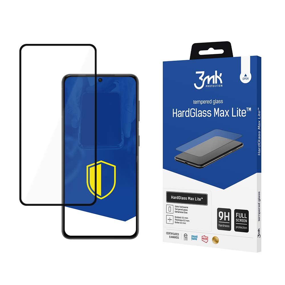 Zaštitna folija za ekran 3MK HardGlass Max Lite za Samsung Galaxy S21 5G G991, Kaljeno staklo, Pun ljepilo, Crna