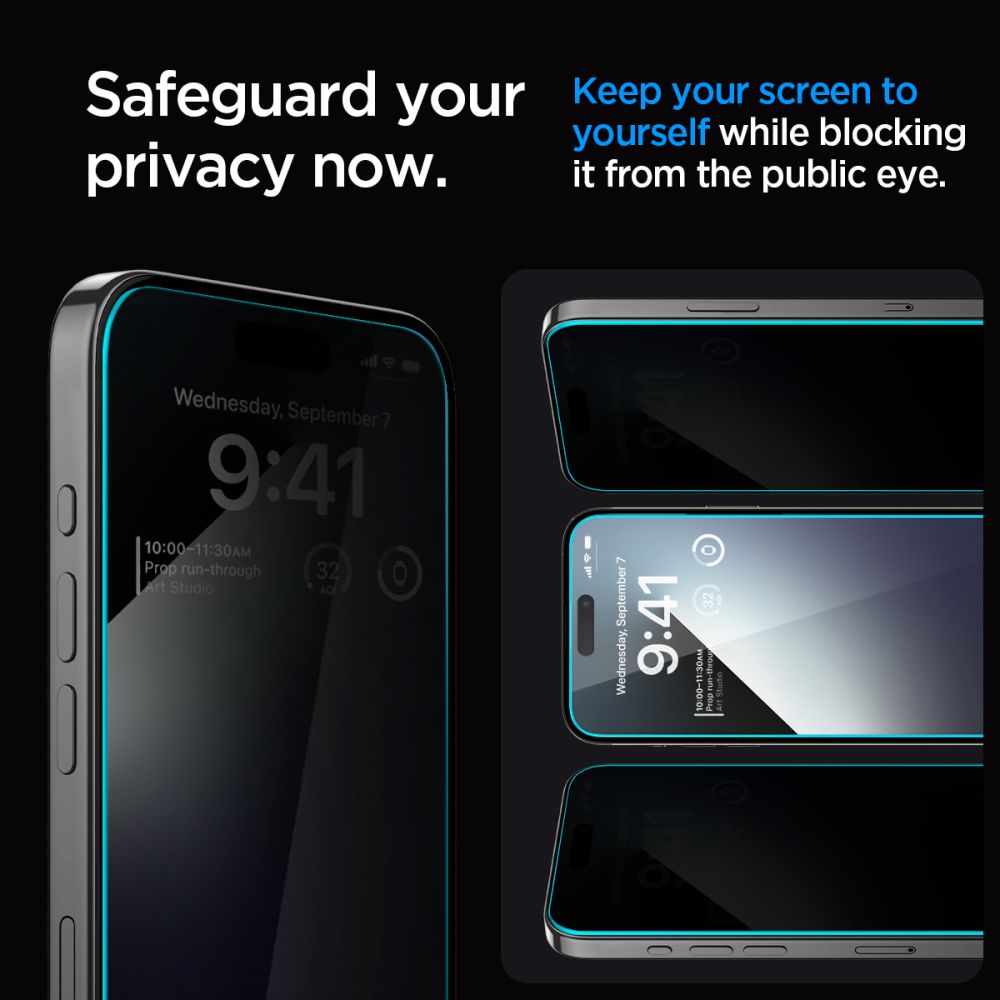 Spigen EZ FIT Privacy Screen Protector for Apple iPhone 16/15, Glass Shielded, Full Glue, 2.5D AGL07121 AGL07121