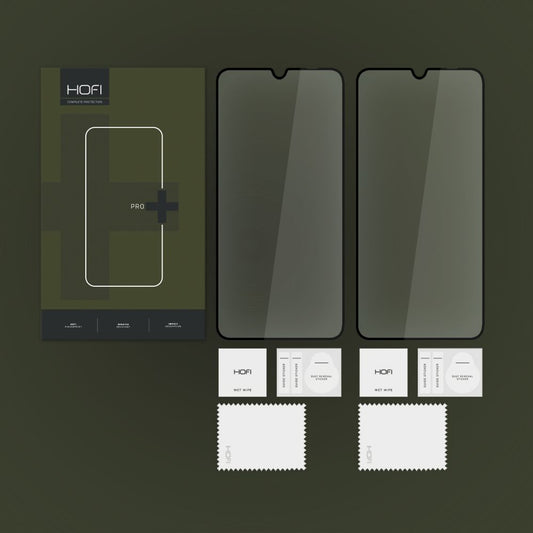Screen Protector HOFI Glass PRO+ for Samsung Galaxy A05s A057, Shielded Glass, Full Glue, Set 2 pieces, 2.5D, Black