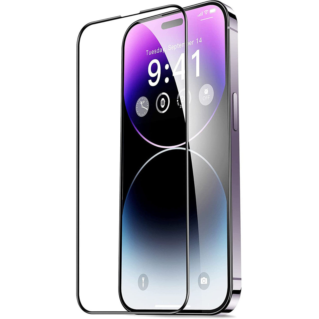 Zaštitna folija za ekran OEM za Apple iPhone 15 Pro, Kaljeno staklo, Pun ljepilo, 21D, Crna