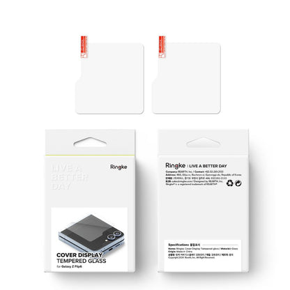 Zaštitna folija za spoljni ekran Ringke Cover Display za Samsung Galaxy Z Flip6 F741, Kaljeno staklo, AB Ultra Glue, Set od 2 komada.