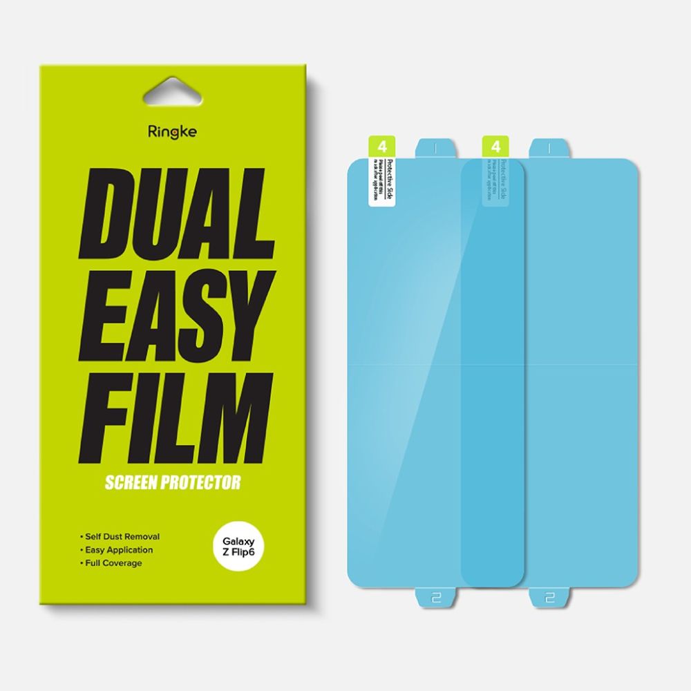 Folija za zaštitu unutrašnjeg ekrana Ringke Dual Easy za Samsung Galaxy Z Flip6 F741, Plastika, Set 2 komada