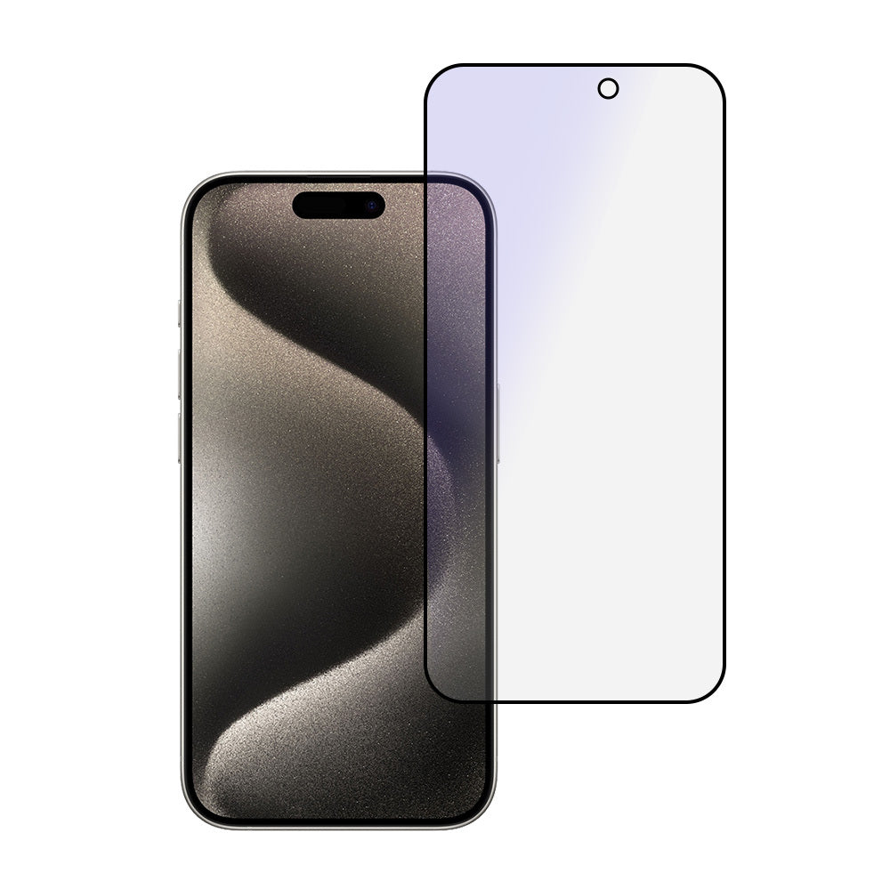 Zaštitna folija za ekran Anti Blue Light OEM za Apple iPhone 16 Pro Max, Kaljeno staklo, Pun ljepilo, Crna