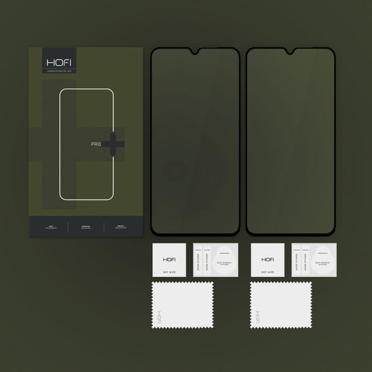 Screen Protector HOFI Glass PRO+ for Xiaomi Redmi 14C, Glass Shield, Full Glue, Set 2 pieces, 2.5D, Black