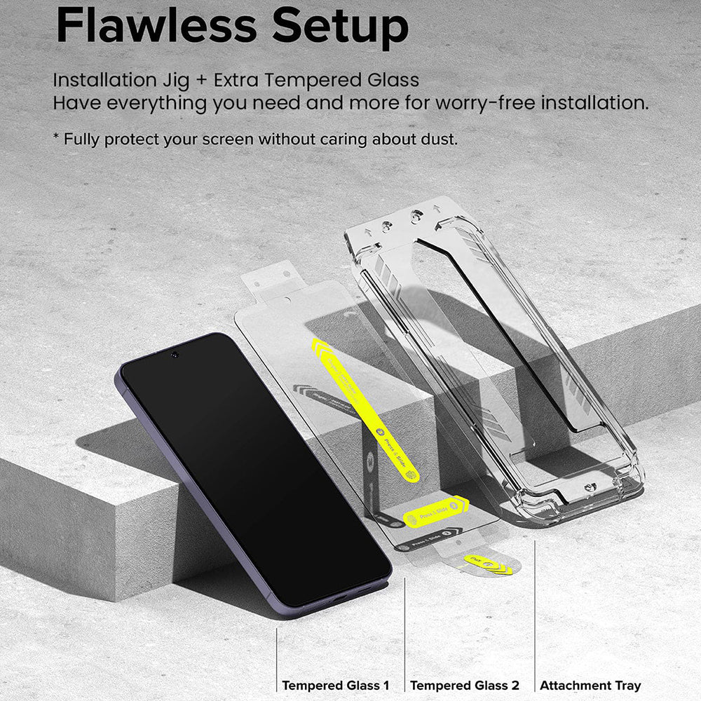 Zaštitna folija za ekran Ringke Easy Slide za Samsung Galaxy S24 S921, Kaljeno staklo, Pun ljepilo, Set od 2 komada
