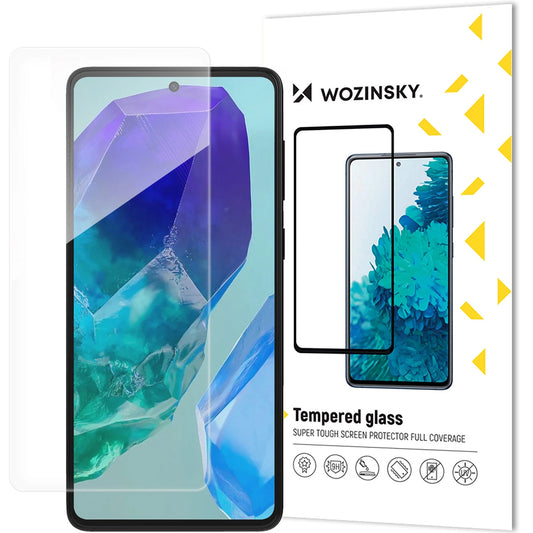 Zaštitna folija za ekran WZK za Samsung Galaxy M55, Kaljeno staklo, Pun ljepilo