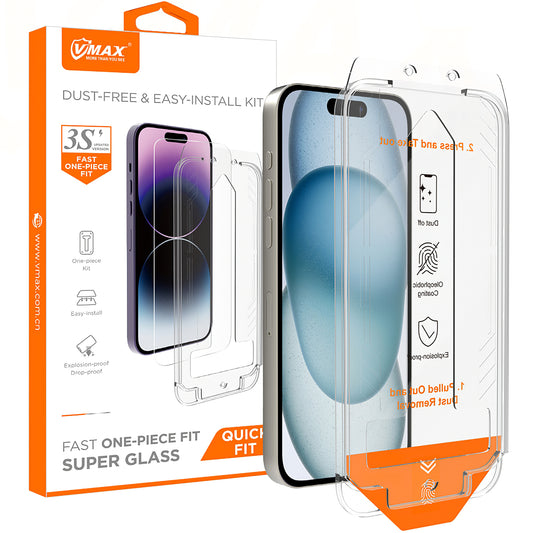 Zaštitna folija za ekran Vmax za Apple iPhone 16 Plus, Kaljeno staklo, Pun ljepilo, 2.5D