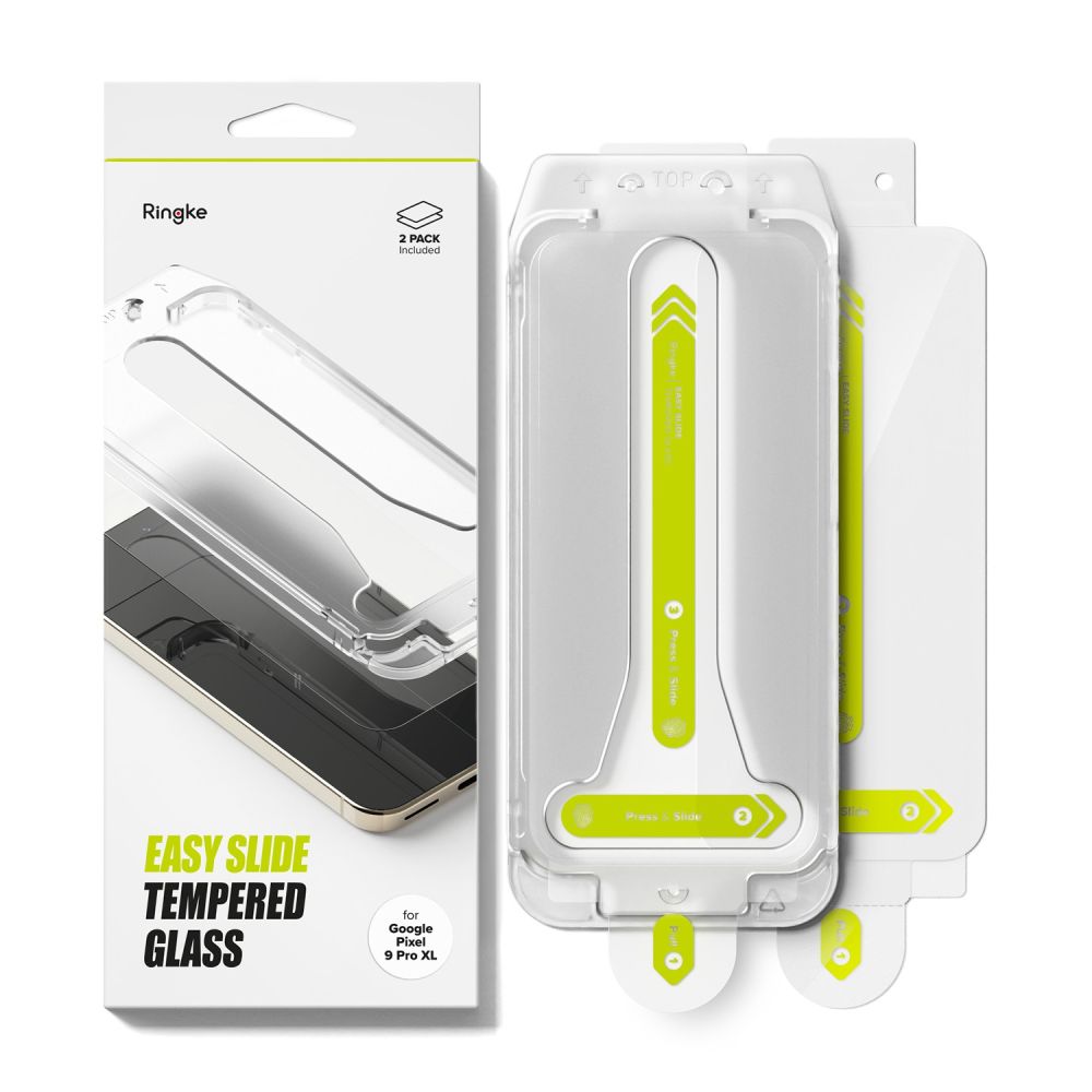 Ringke Easy Slide Screen Protector for Google Pixel 9 Pro XL, Glass Shielded, Full Glue, Set 2 pieces 