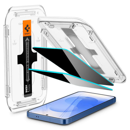 Zaštitna folija za ekran Privacy Spigen GlastR EZ FIT HD za Samsung Galaxy S25 S931 / S24 S921, Kaljeno staklo, Full Glue, Set 2 komada