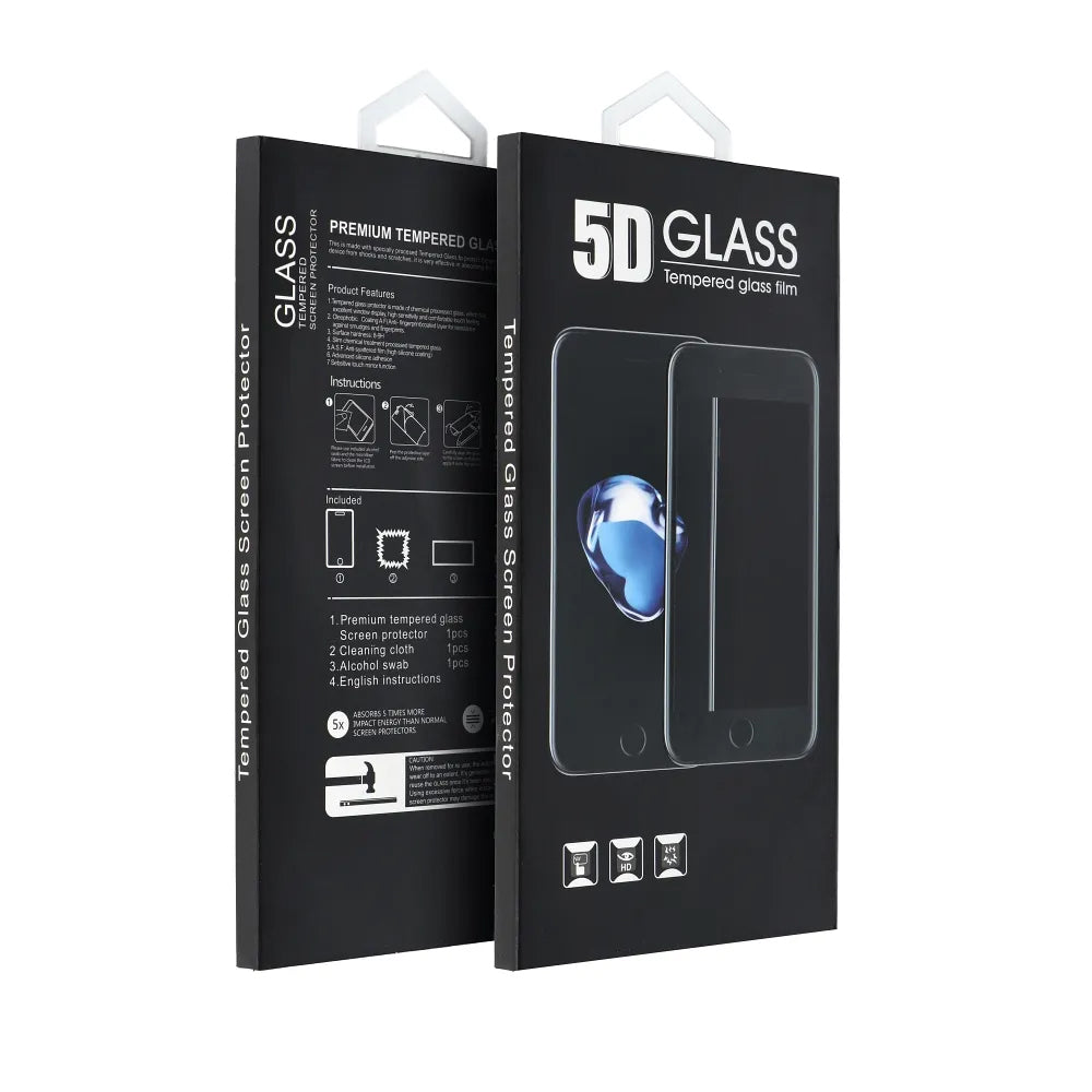 Zaštitna folija za ekran OEM za Motorola Moto G15 / G15 Power / E15 / G05, Kaljeno staklo, Full Glue, 5D, Crna