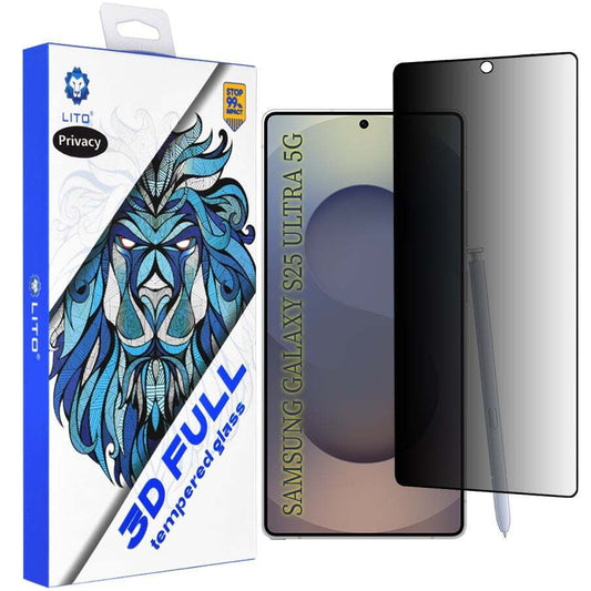 Zaštitna folija za ekran Privacy Lito za Samsung Galaxy S25 Ultra S938, Kaljeno staklo, Full Glue, 3D