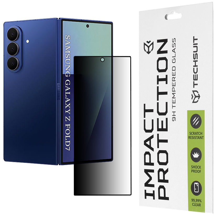 Zaštitna folija za spoljašnji ekran Privacy Techsuit za Samsung Galaxy Z Fold7 F966, Kaljeno staklo, Full Glue, 111D