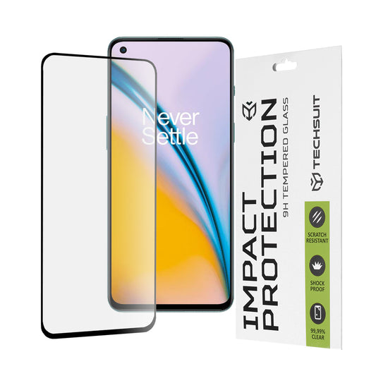 Zaštitna folija za ekran Techsuit za OnePlus Nord 2T / Nord CE 5G / Nord 2 5G, Kaljeno staklo, Full Glue, 111D, Crna