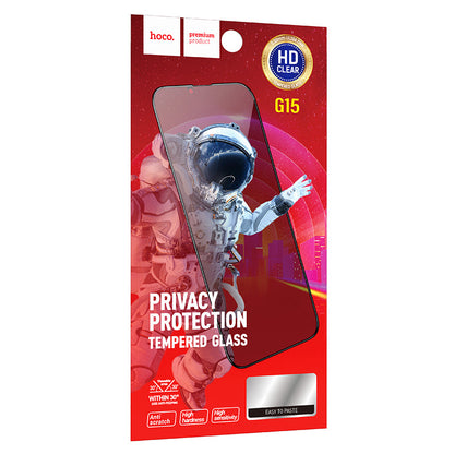Folija za zaštitu ekrana Privacy HOCO G15 za Apple iPhone 12 / 12 Pro, Kaljeno staklo, Full Glue, 5D