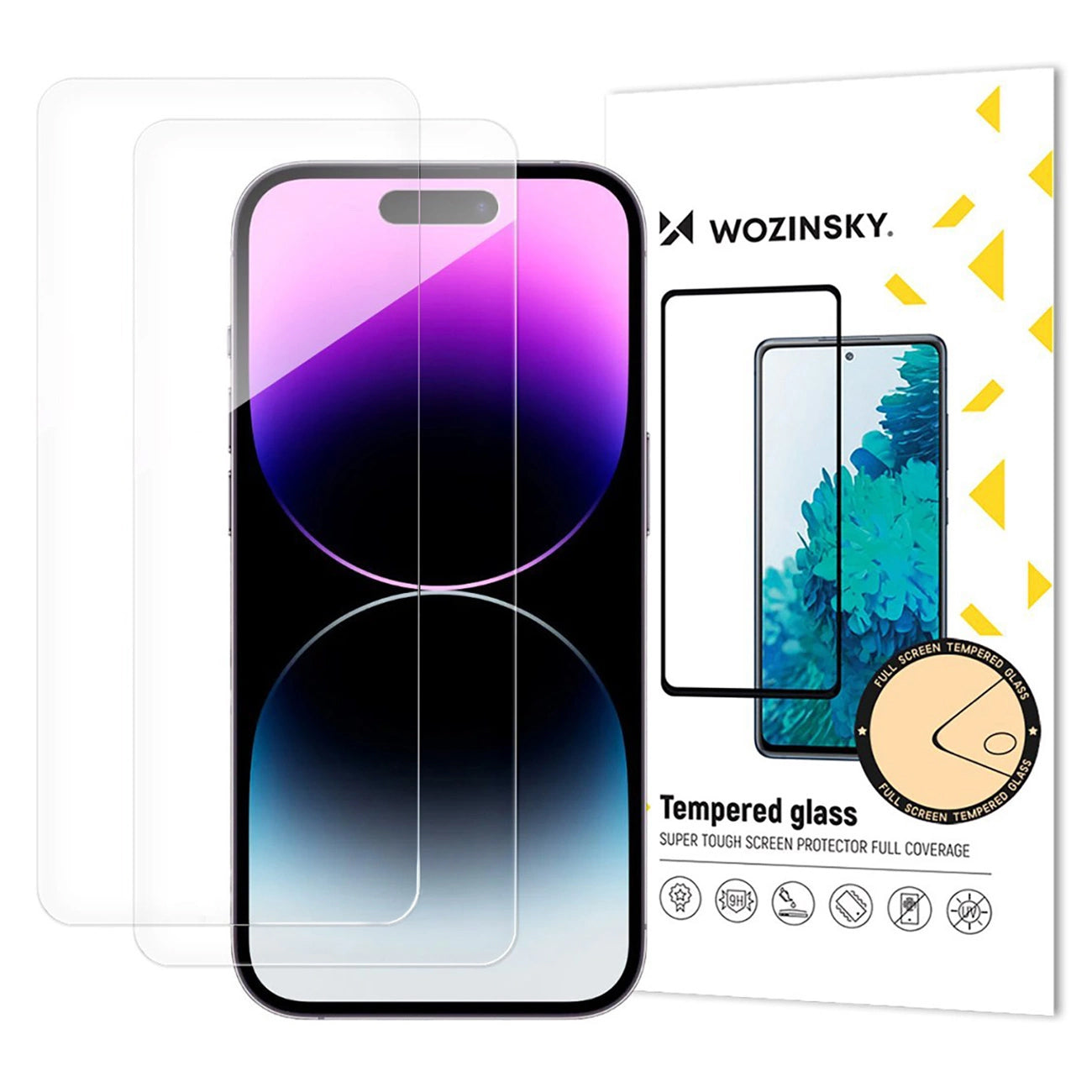 Zaštitna folija za ekran WZK za Apple iPhone 17 Air, Kaljeno staklo, Full Glue, Set 2 komada