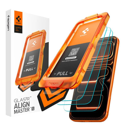 Zaštitna folija za ekran Spigen GlastR Align Master Slim za Apple iPhone 17 Pro, Kaljeno staklo, Full Glue, Set od 3 komada
