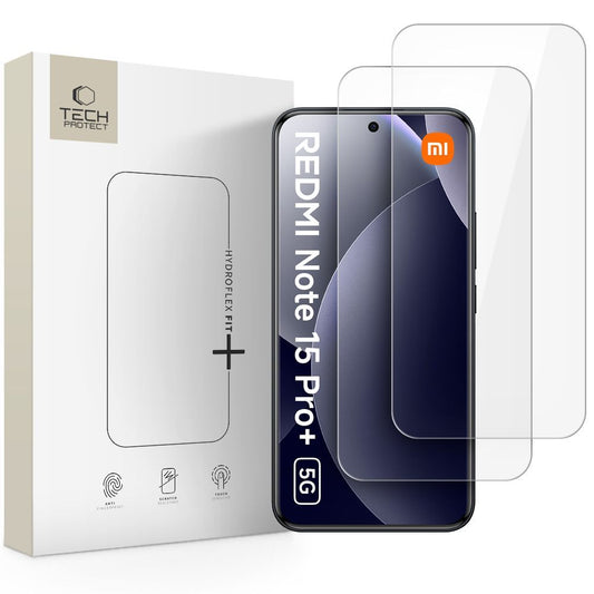 Zaštitna folija za ekran Tech-Protect Hydro Flex+ za Xiaomi Poco M8 Pro / Redmi Note 15 Pro+ 5G, Plastika, Set 2 komada