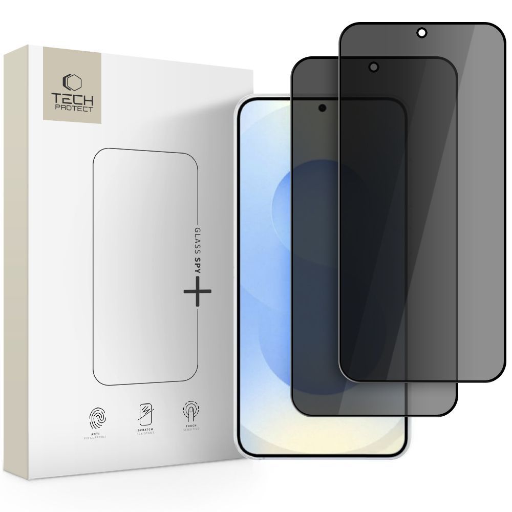 Zaštitna folija za ekran Privacy Tech-Protect Spy+ za Samsung Galaxy S26 Plus S947, Kaljeno staklo, Full Glue, Set od 2 komada