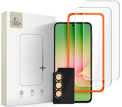 Zaštitna folija za ekran i zadnju kameru Tech-Protect Quick Set+ za Samsung Galaxy A57 5G, Kaljeno staklo, Full Glue, Set od 3 komada