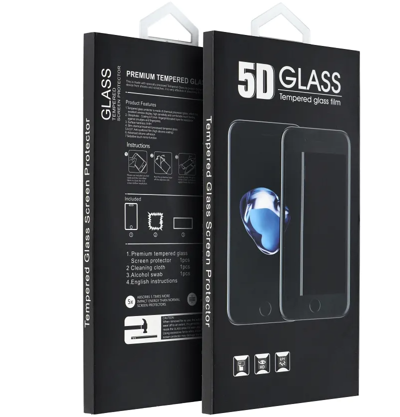 Zaštitna folija za ekran Matte OEM za Apple iPhone 16 Pro Max, Kaljeno staklo, Full Glue, 5D, Crna