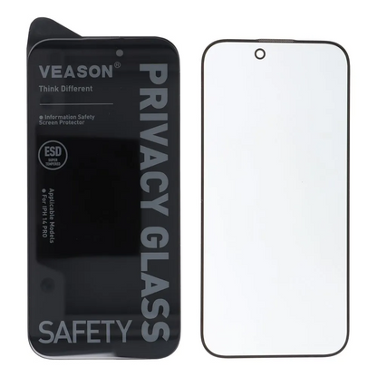 Zaštitna folija za ekran Privacy Veason za Apple iPhone 14 / 13 Pro, Kaljeno staklo, Full Glue, 6D