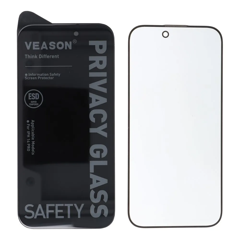 Zaštitna folija za ekran Privacy Veason za Apple iPhone 17 Pro Max, Kaljeno staklo, Full Glue, 6D