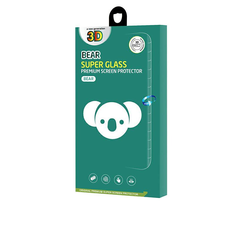 Zaštitna folija za ekran Bear Super Hard za Apple iPhone 18 Pro / 17 Pro / 17 / 16 Pro, Kaljeno staklo, Full Glue, 3D, Crna