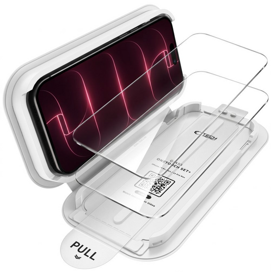 Zaštitna folija za ekran Tech-Protect OneTouch za Apple iPhone 18 Pro Max / 17 Pro Max, Kaljeno staklo, Full Glue, Set od 2 komada, Providna