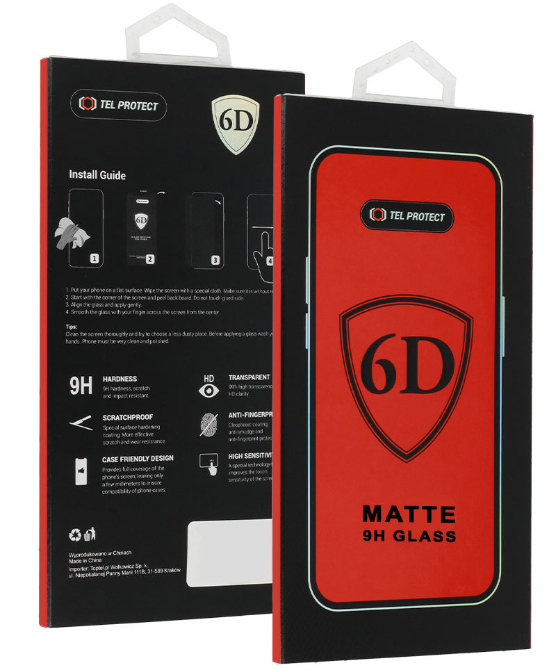 Zaštitna folija za ekran Matte OEM za Apple iPhone 18 Pro Max, Kaljeno staklo, Full Glue, 6D, Crna