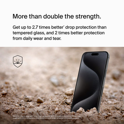 Zaštitna folija za ekran Belkin ScreenForce UltraGlass 2 za Apple iPhone 15 Pro Max, Kaljeno staklo, Full Glue OVA134zz