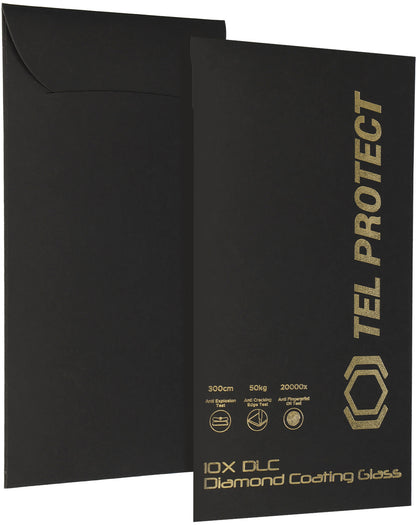 Zaštitno staklo za ekran Tel Protect 10X HD DLC Diamond Coating za Apple iPhone 18 Pro Max / 17 Pro Max, kaljeno staklo, lepljenje po celoj površini, crno