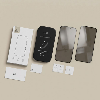 Zaštitna folija za ekran Privacy Tech-Protect OneTouch za Apple iPhone 18 Pro, Kaljeno staklo, Full Glue, Set od 2 komada