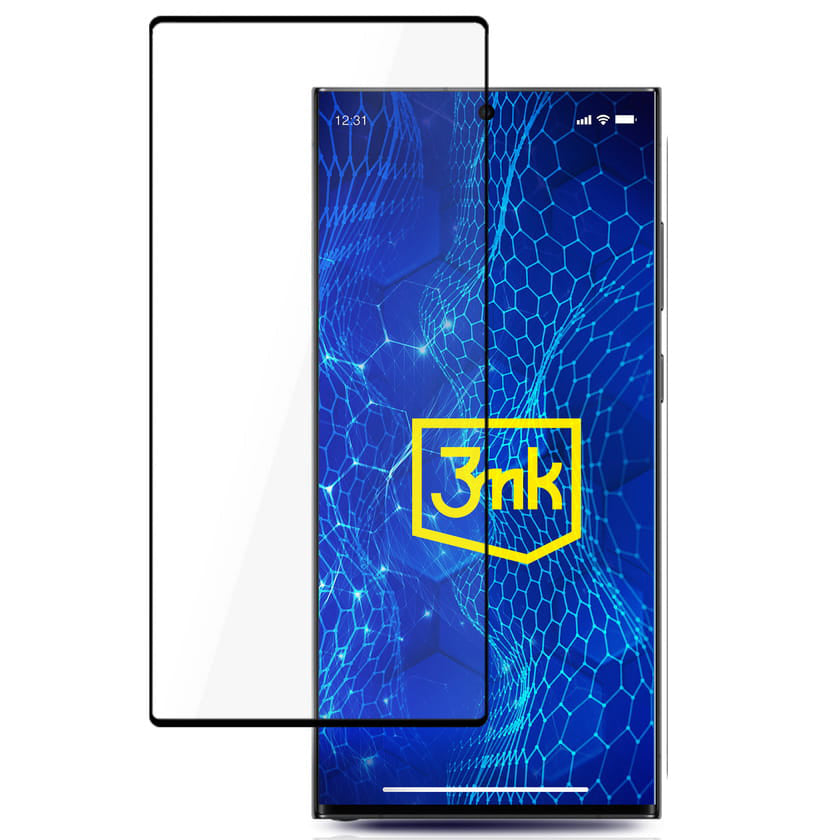 Zaštitna folija za ekran 3MK HardGlass Max Lite za Samsung Galaxy S23 Ultra S918, Kaljeno staklo, Edge Glue, Crna