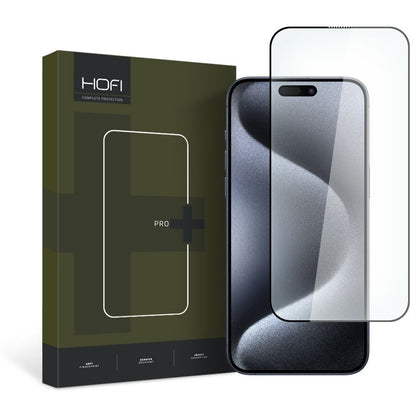 Zaštitna folija za ekran HOFI PRO+ za Apple iPhone 15 Pro, Kaljeno staklo, Pun ljepilo, 2.5D, Crna