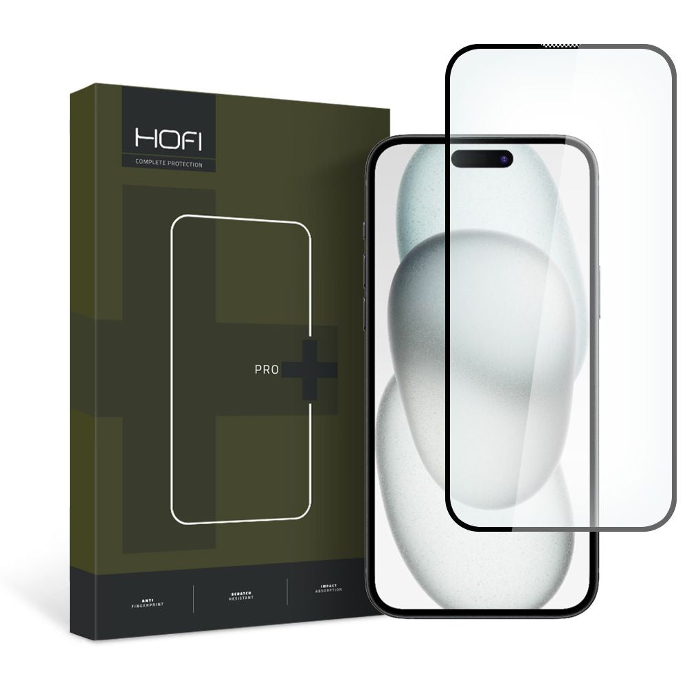 Zaštitna folija za ekran HOFI PRO+ za Apple iPhone 15, Kaljeno staklo, Full Glue, 2.5D, Crna