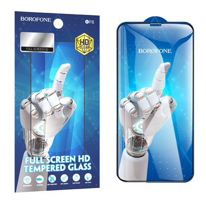 Folija za zaštitu ekrana Borofone BF6 Diamond Armor za Apple iPhone 12 / 12 Pro, Kaljeno staklo, Pun lepak, Set od 10 komada, Crna