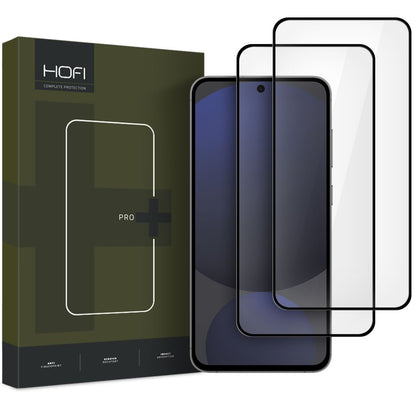 Zaštitna folija za ekran HOFI Glass PRO+ za Samsung Galaxy S24 FE S721, Kaljeno staklo, Pun ljepilo, Set od 2 komada, 2.5D, Crna