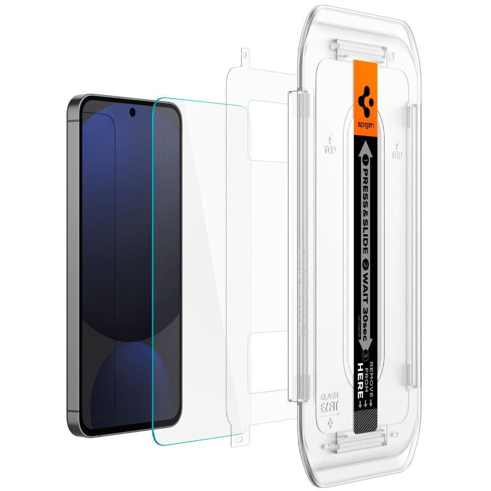 Zaštitna folija za ekran Spigen EZ FIT za Samsung Galaxy S24 FE S721, Kaljeno staklo, Pun ljepilo, Set od 2 komada AGL08729