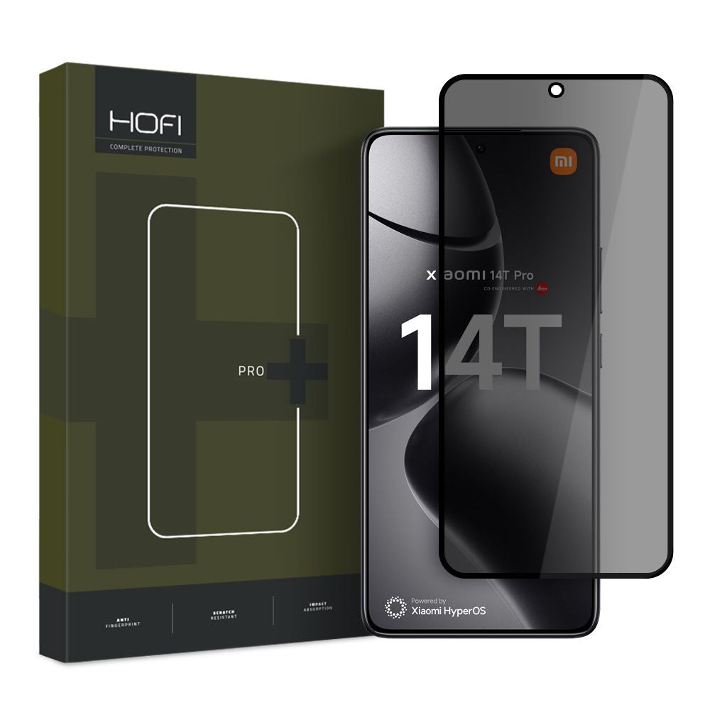 Zaštitna folija za ekran Privacy HOFI Glass PRO+ za Xiaomi 14T Pro / 14T, Kaljeno staklo, Pun ljepilo, 2.5D