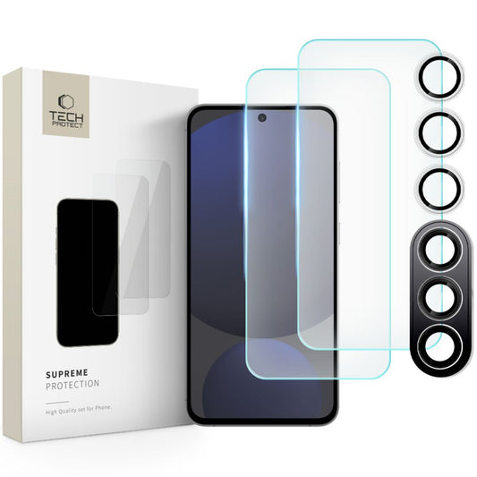 Tech-Protect Supreme Back Screen and Camera Protective Film for Samsung Galaxy S24 FE S721, Glass Shield, Full Glue, 2.5D 