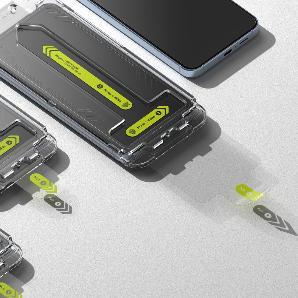 Ringke Easy Slide Screen Protector for Samsung Galaxy A55 5G A556, Glass Shielded, Full Glue, Set 2 pieces 