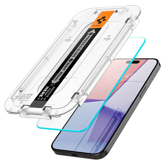 Zaštitna folija za ekran Spigen GlastR EZ FIT za Apple iPhone 15 Pro Max, Kaljeno staklo, Full Glue, Set 2 komada AGL06872