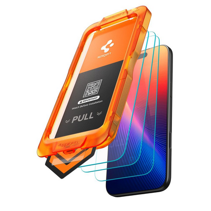 Zaštitna folija za ekran Spigen GlastR Align Master Slim za Apple iPhone 17 Pro Max, Kaljeno staklo, Full Glue, Set od 3 komada