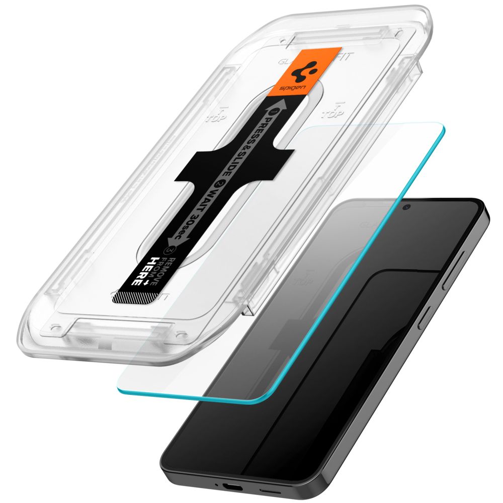 Folija za zaštitu ekrana Spigen EZ FIT za Samsung Galaxy S25 S931 / S24 S921, Kaljeno staklo, Pun lepak, Set od 2 komada