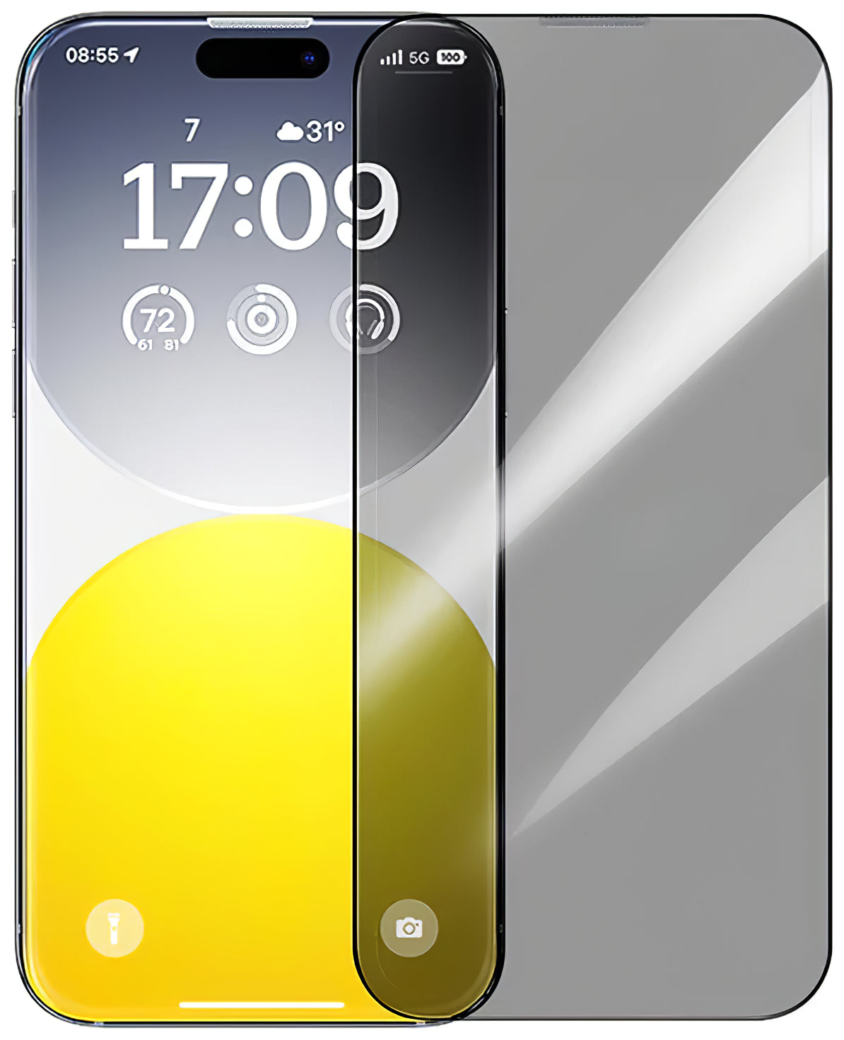 Zaštitna folija za ekran Privacy Baseus Diamond za Apple iPhone 15 Pro, Kaljeno staklo, Pun ljepilo P60057405203-01