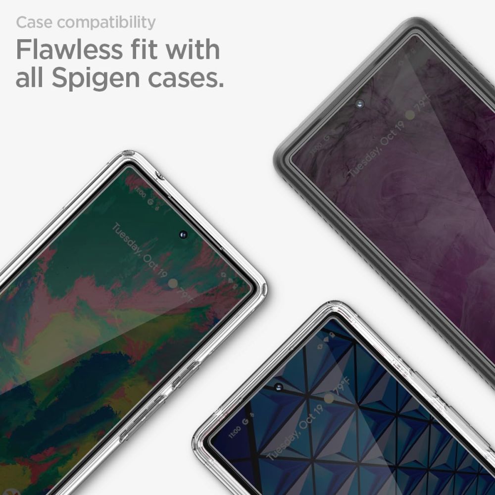 Folija za zaštitu ekrana Spigen Alm GlastR za Google Pixel 8 Pro, Kaljeno staklo, Pun lepak, Set od 2 komada